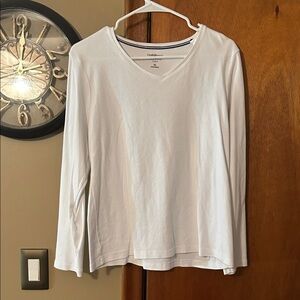 Croft and Barrow Classic White Long Sleeve Top XL